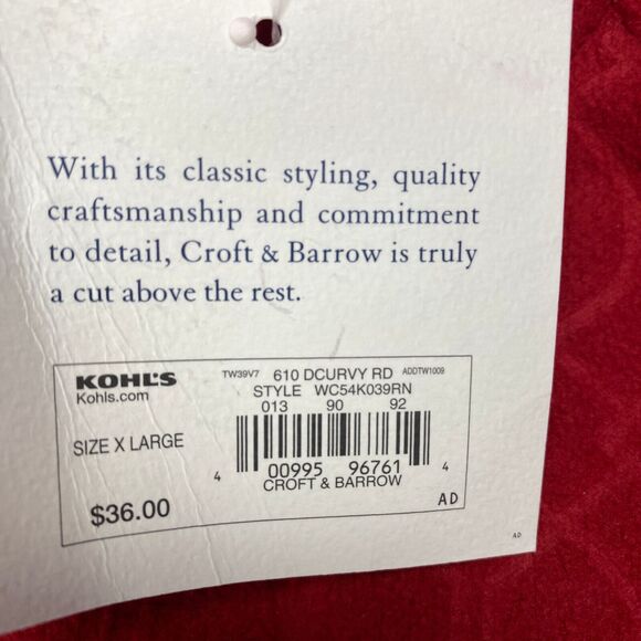 Croft Barrow Womens Fleece Vest Zip Mock Neck Size XL  Red -Retail: $36 - Picture 11 of 11